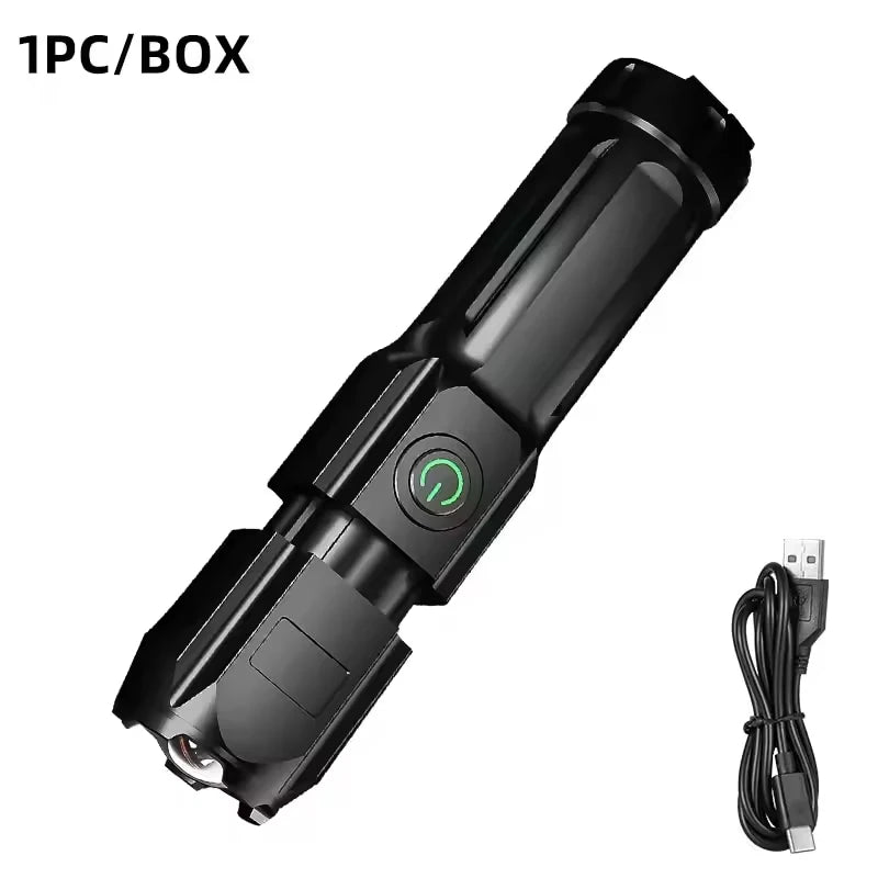 Ultra Bright Torch Built-in Battery Flash Light Emergency Spotlights 5km 1500W Most Powerful Led Flashlights Tactical