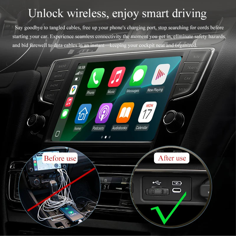 2in1 Wireless CarPlay & Android Auto Adapter