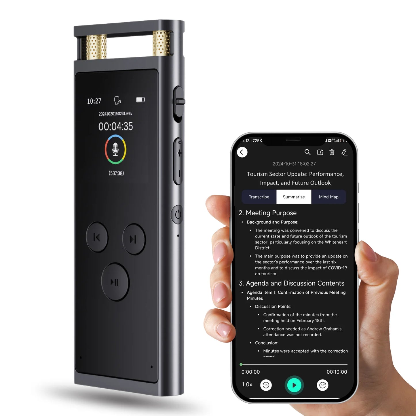 AI Voice Recorder Space Gray
