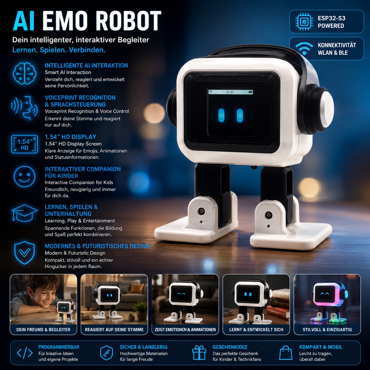 AI EMO Robot – Intelligent Interactive Companion