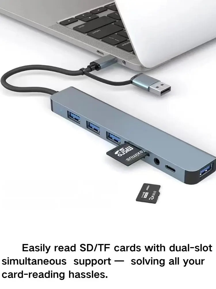8-in-1 USB-C Hub – HDMI, USB-A, SD Card & More