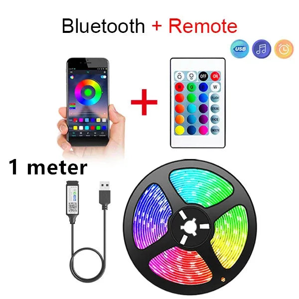 Bluetooth LED Strip Lights – RGB Color Changing 1M–5M