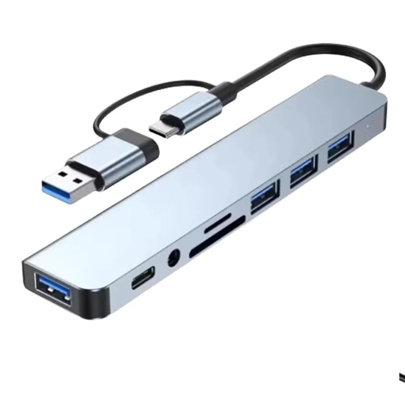 8 In 1 Port USB C Expander USB 3 Hub Type-C Splitter Type C Dock Multiport Adapter USB Expander For Xiaomi Phone Tablet