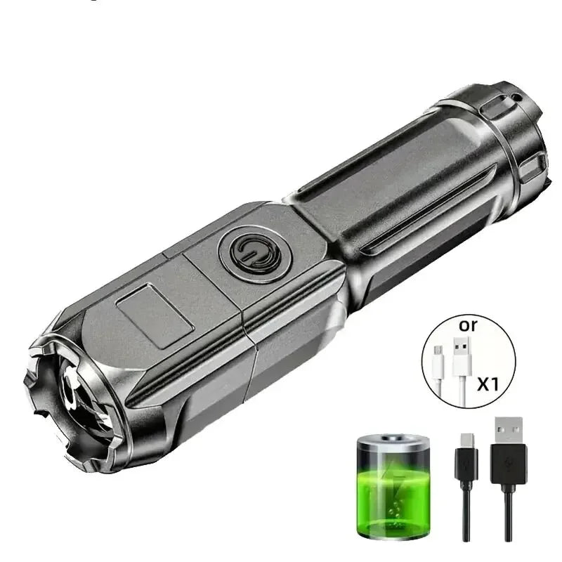 Ultra Bright Torch Built-in Battery Flash Light Emergency Spotlights 5km 1500W Most Powerful Led Flashlights Tactical