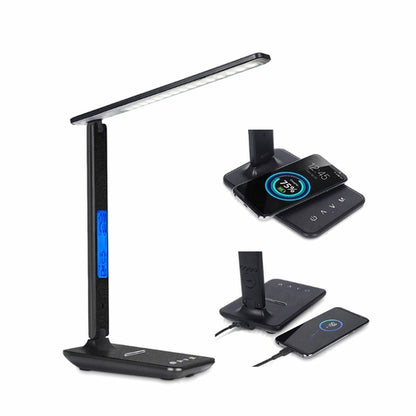 Lamp Plus 3-in-1 LED Lamp with Wireless Charger, Clock & Temperature
