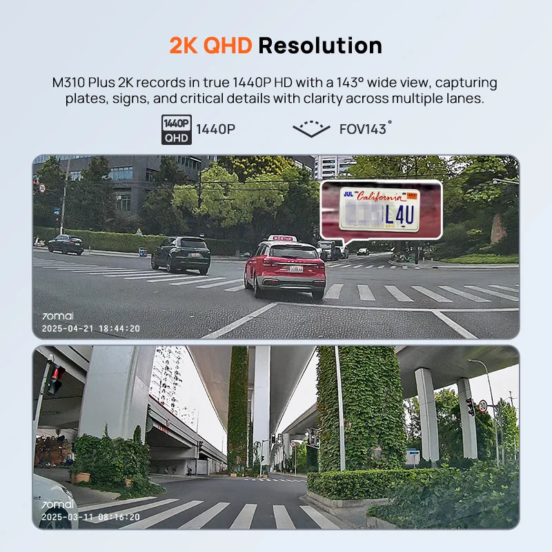 Dash Cam M310 Plus 2K – Smart. Sharp. Reliable.