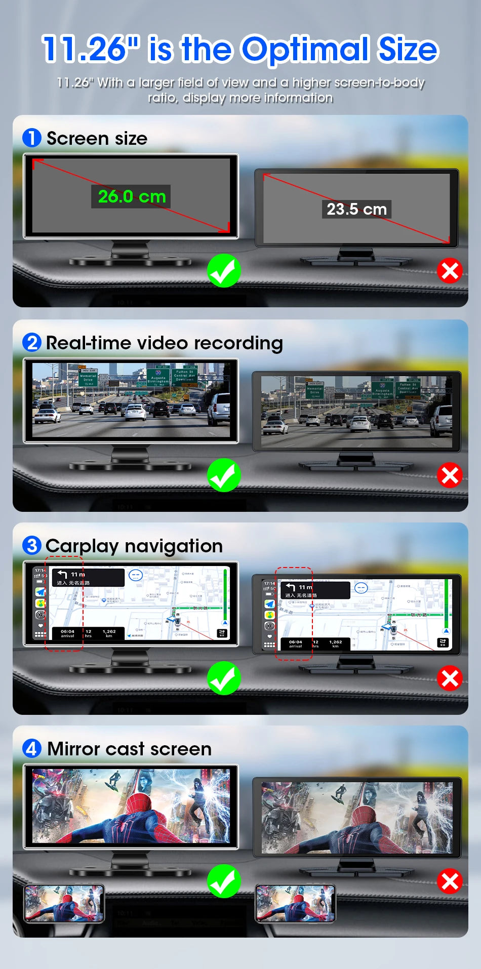 Dash Cam 4K – Wireless CarPlay & Android Auto