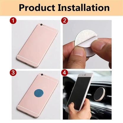 Magnetic Round Phone Holder Magnet Sticker for Car Interior Accessories GPS Air Vent Mount Mobile Stand