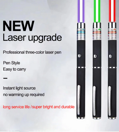 3-Pack Laser Pointer Set – Red, Green & Violet
