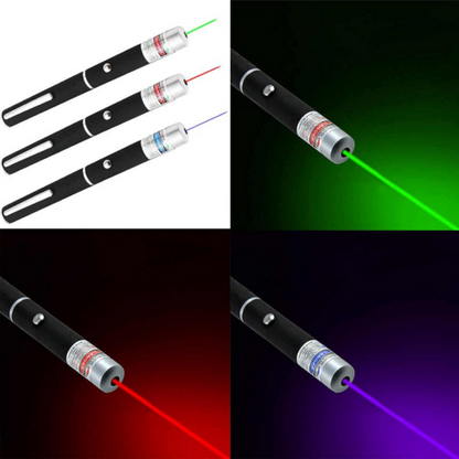 3-Pack Laser Pointer Set – Red, Green & Violet