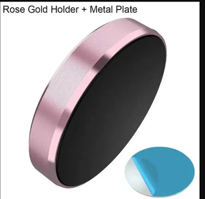 Magnetic Round Phone Holder Magnet Sticker for Car Interior Accessories GPS Air Vent Mount Mobile Stand rose gold