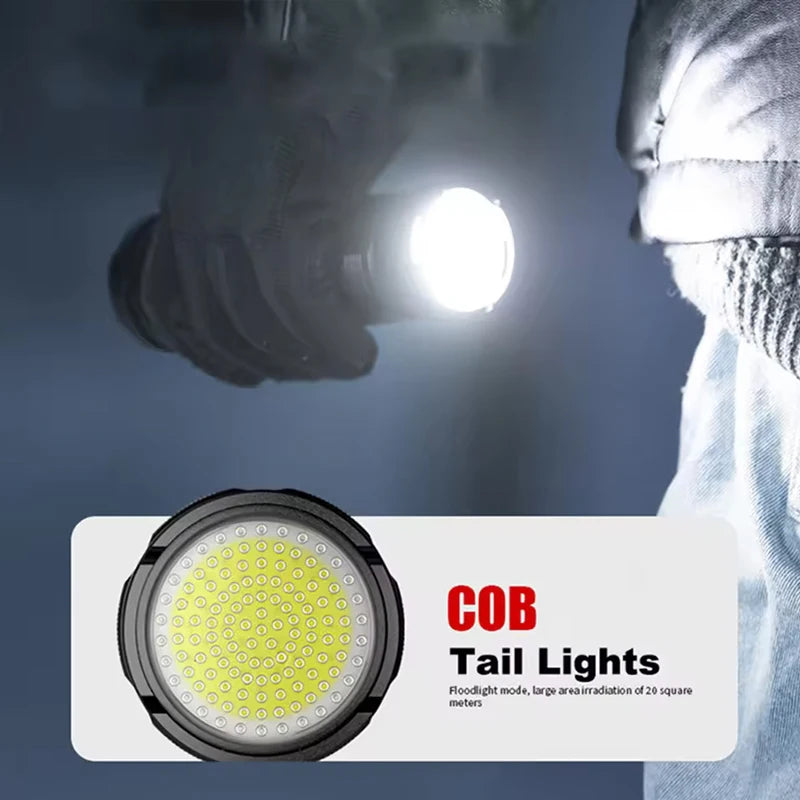Ultra Bright Torch Built-in Battery Flash Light Emergency Spotlights 5km 1500W Most Powerful Led Flashlights Tactical