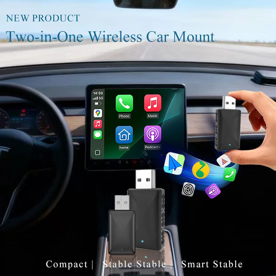 2in1 Wireless CarPlay & Android Auto Adapter