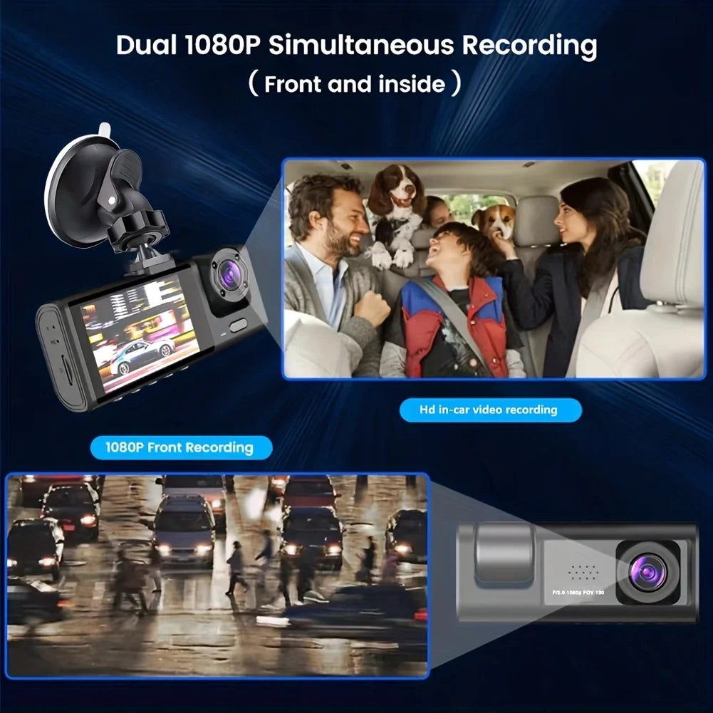 Dual Dash Cam – Front & Interior Camera with IR Night Vision