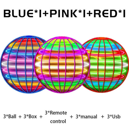Flying ball, automatic spinning ball, LED dazzling lights, floating magic, fan, UFO flying machine, toy gift, game, sports ball