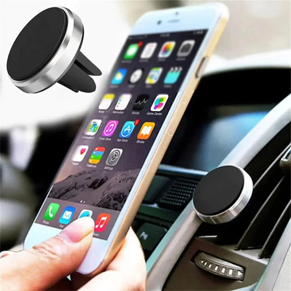 Magnetic Round Phone Holder Magnet Sticker for Car Interior Accessories GPS Air Vent Mount Mobile Stand
