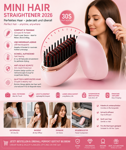 Mini Hair Straightener – Compact Travel Flat Iron