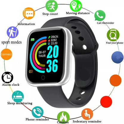 Smartwatch for Men & Women – Fitness Tracker & Notifications Y68 Silvery