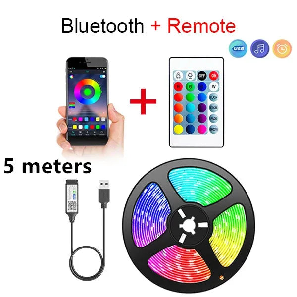 Bluetooth LED Strip Lights – RGB Color Changing 1M–5M