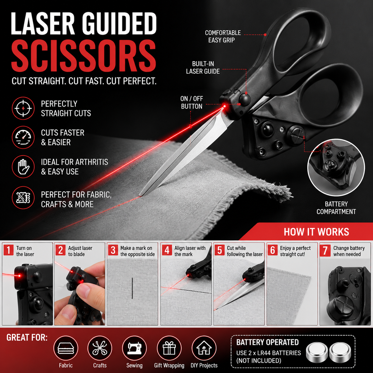 Laser Guided Professional Scissors