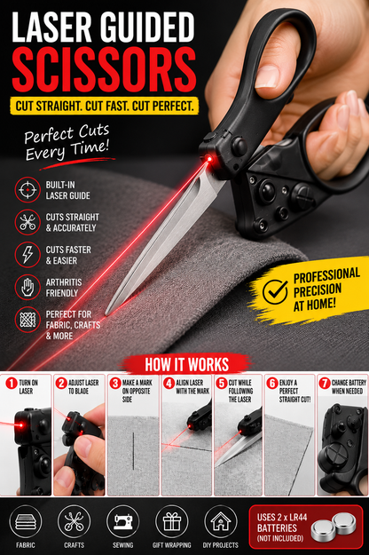 Laser Guided Scissors Perfect Straight Cuts Made Easy
