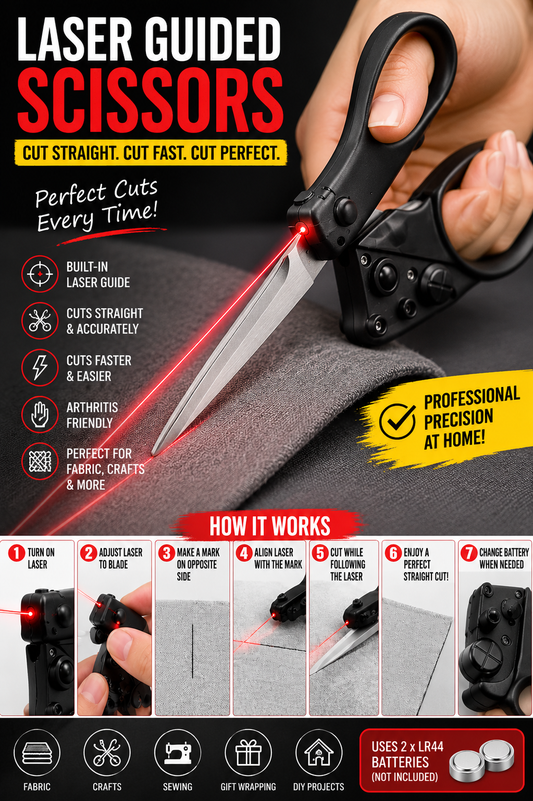 Laser Guided Scissors Perfect Straight Cuts Made Easy