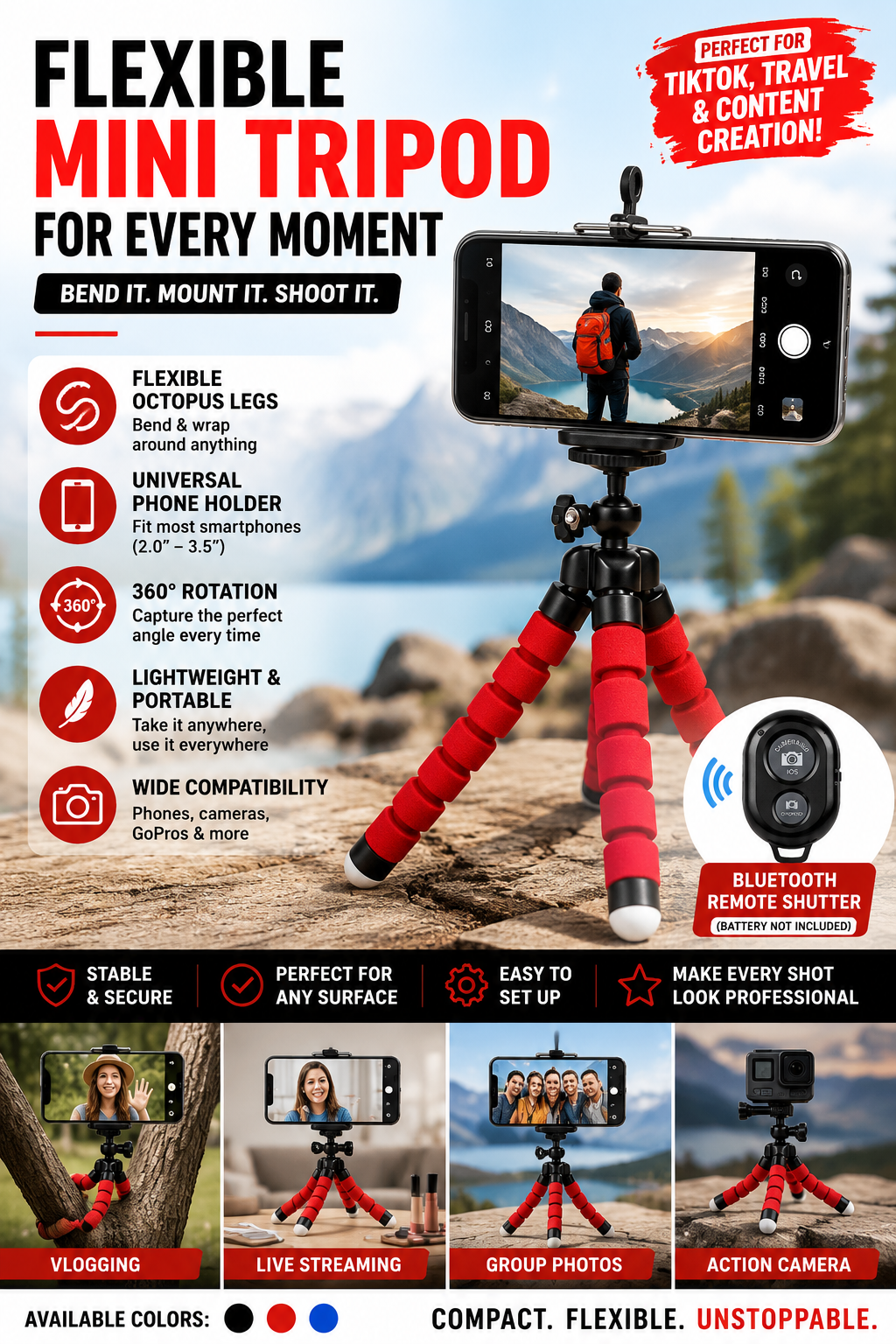 Flexible Mini Tripod – Perfect Shots Anywhere