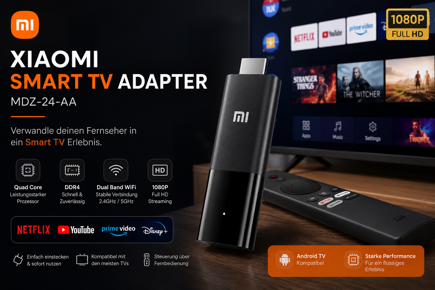 Smart TV Adapter Xiaomi ‎MDZ-24-AA Quad Core DDR4 Wifi