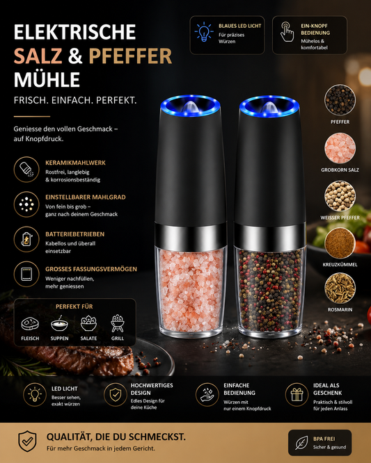 Electric Gravity Sensor Automatic Pepper Grinder Kitchen Tools