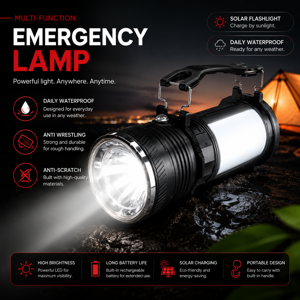 Multifunktionale Camping Lampe