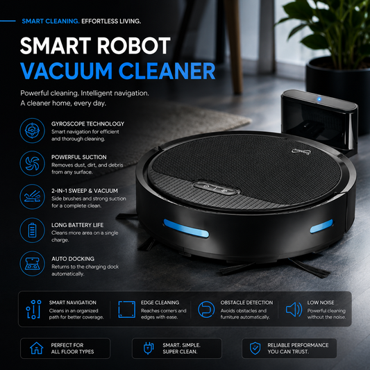 Supersonic Smart Robot Vacuum Sweep Cleaner with Gyroscope Technology