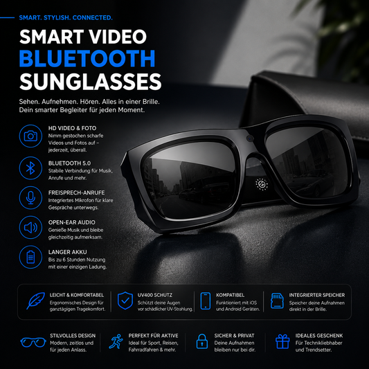 Smart Video Bluetooth Sunglasses – Record Every Moment