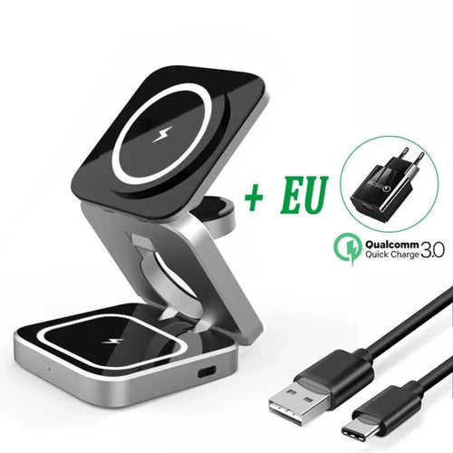 Foldable 3 in 1 Wireless Charging Phone Stand EU