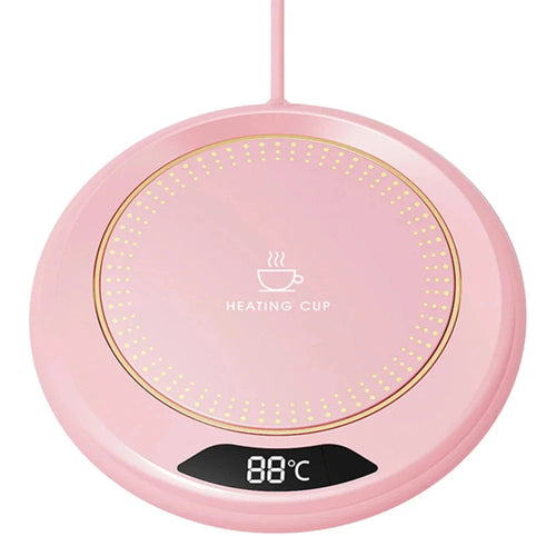USB Smart Coffee Mug Warmer with Digital Display Pink