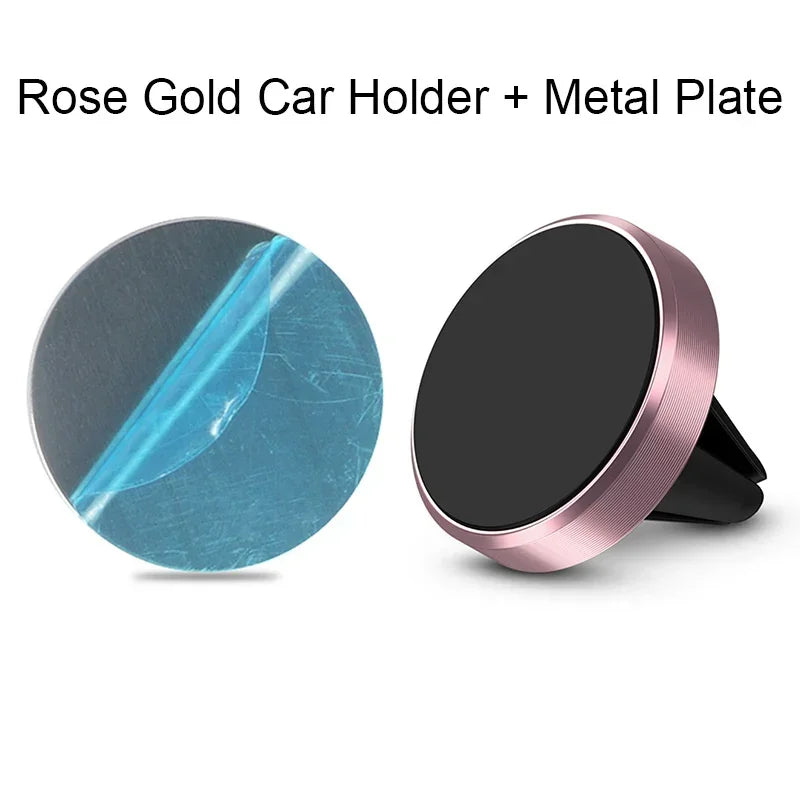 Magnetic Round Phone Holder Magnet Sticker for Car Interior Accessories GPS Air Vent Mount Mobile Stand