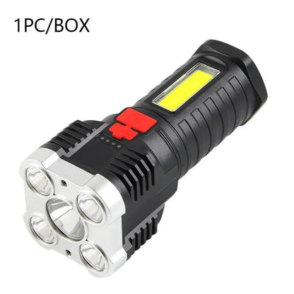 5 LED High Power Flashlight – Bright & Durable Torch HY912 black