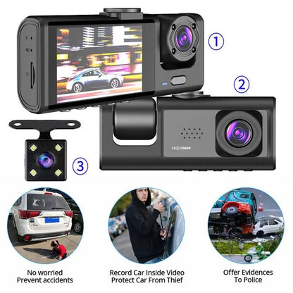 Dual Dash Cam – Front & Interior Camera with IR Night Vision