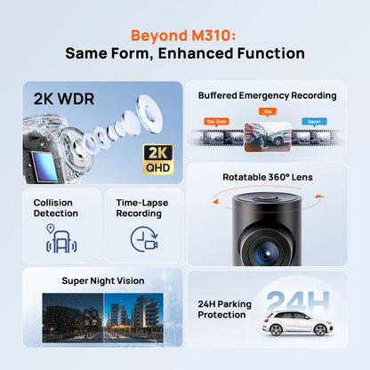 Dash Cam M310 Plus 2K – Smart. Sharp. Reliable.