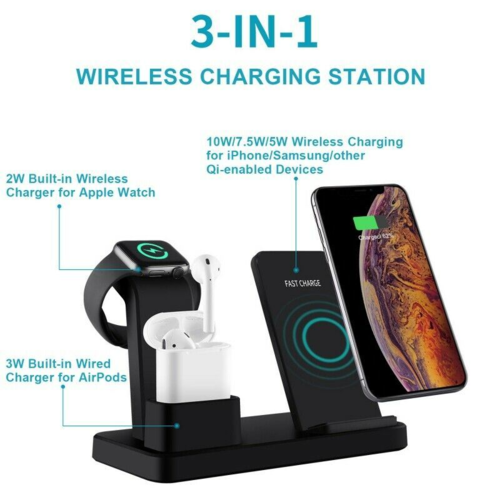 3-in-1 Fast Wireless Chargers Charging Pad