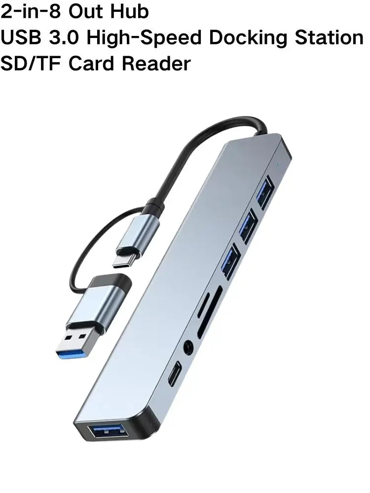 8-in-1 USB-C Hub – HDMI, USB-A, SD Card & More