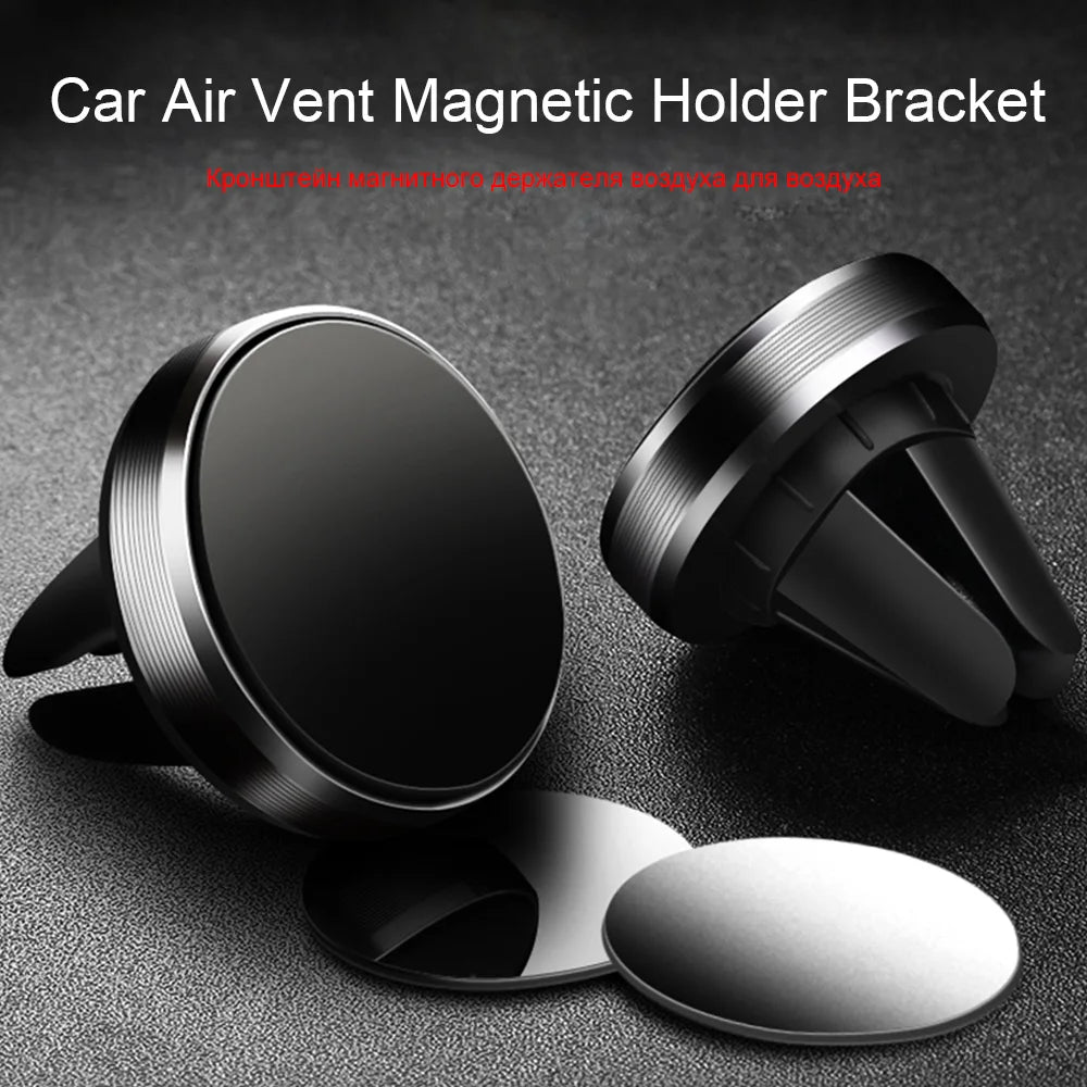 Magnetic Round Phone Holder Magnet Sticker for Car Interior Accessories GPS Air Vent Mount Mobile Stand