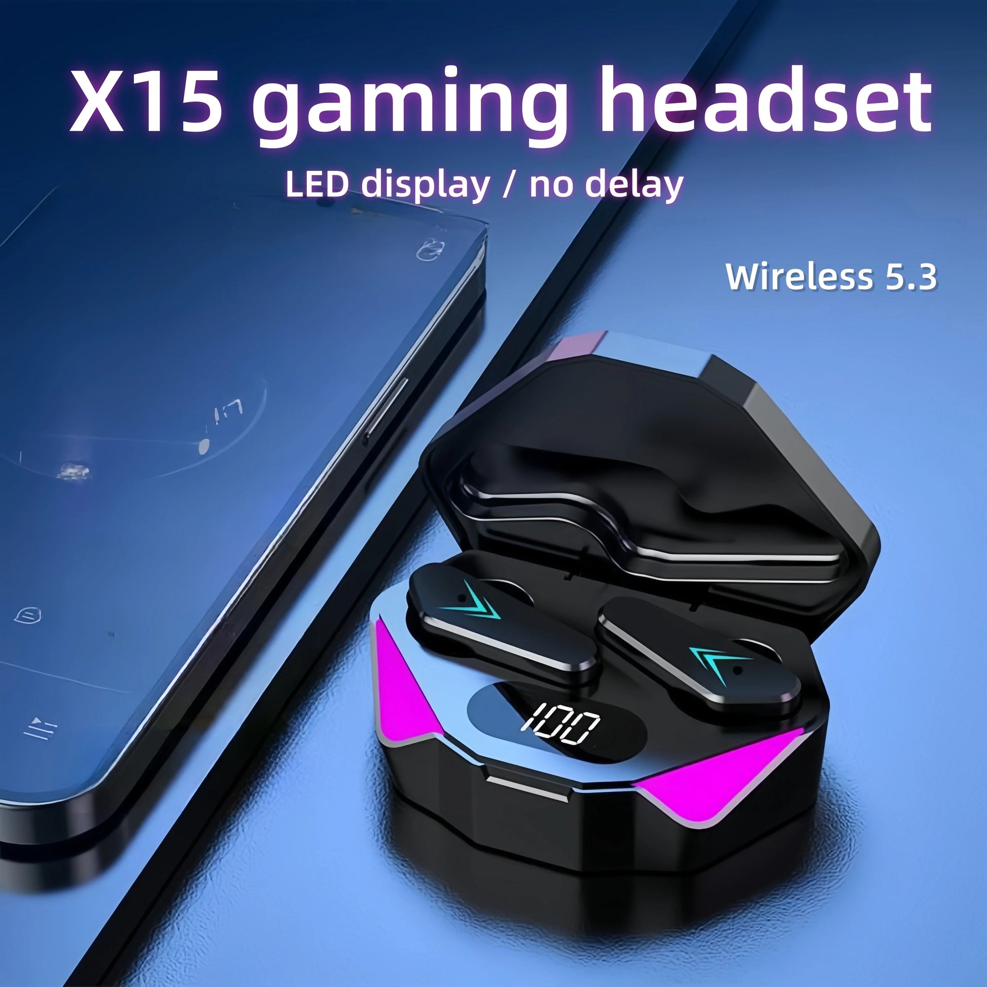 X15 TWS Wireless Bluetooth Earbuds – True Wireless Sound black